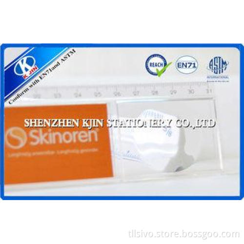 30cm transparent plastic metric scale ruler with magnifier